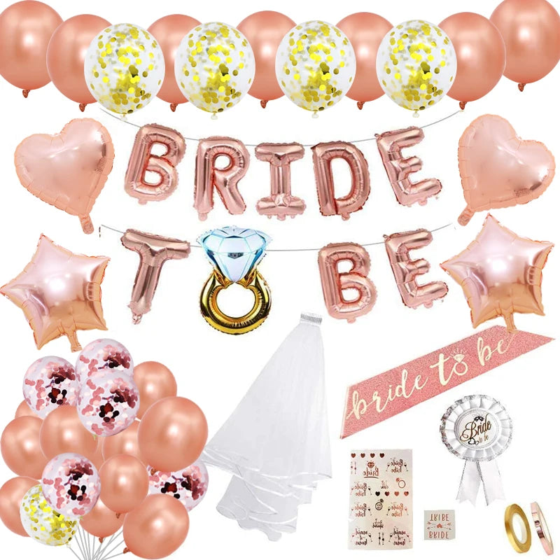 Bachelorette Party Decorations Same Penis Forever Foil Balloon Set Hen Party Accessories Globos Wiht Rose Gold Confetti Ballon