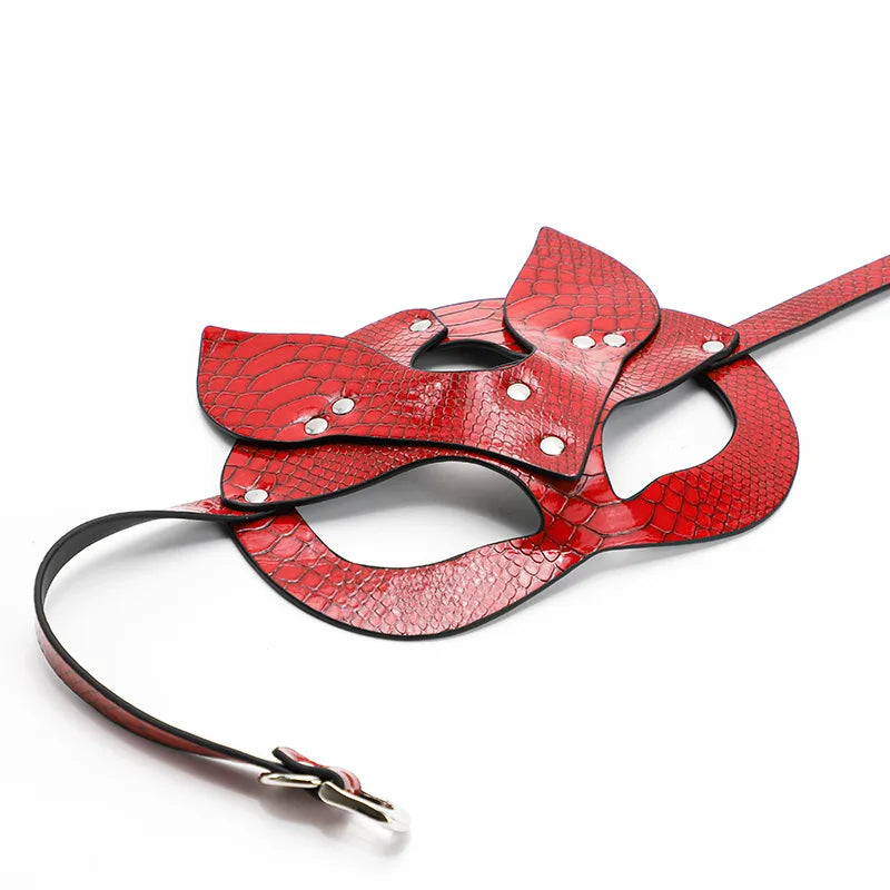 BDSM Maske Sexspielzeug für Frauen Bondage Fesseln Leder Sexy Cosplay Kaninchen Katzenohr Hasenmaske Maskerade Party Gesicht Cosplay