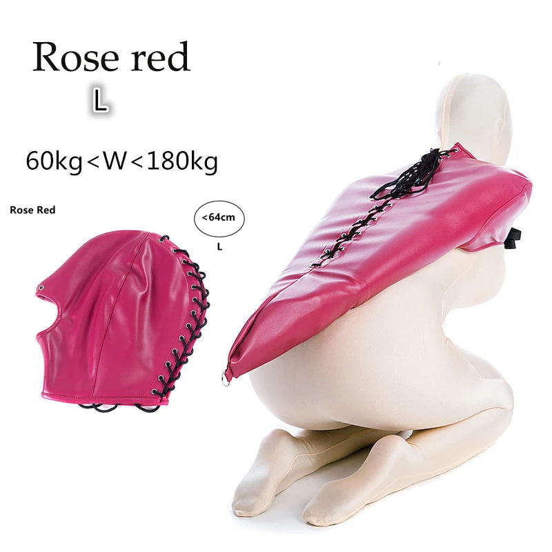 BDSM-Armbinder aus Leder, Zwangsjacke hinter dem Rücken, SM-Bondage-Handschuh, Sklavenhaubenmaske mit offenem Mund, Cosplay-Sexspielzeug für Erwachsene