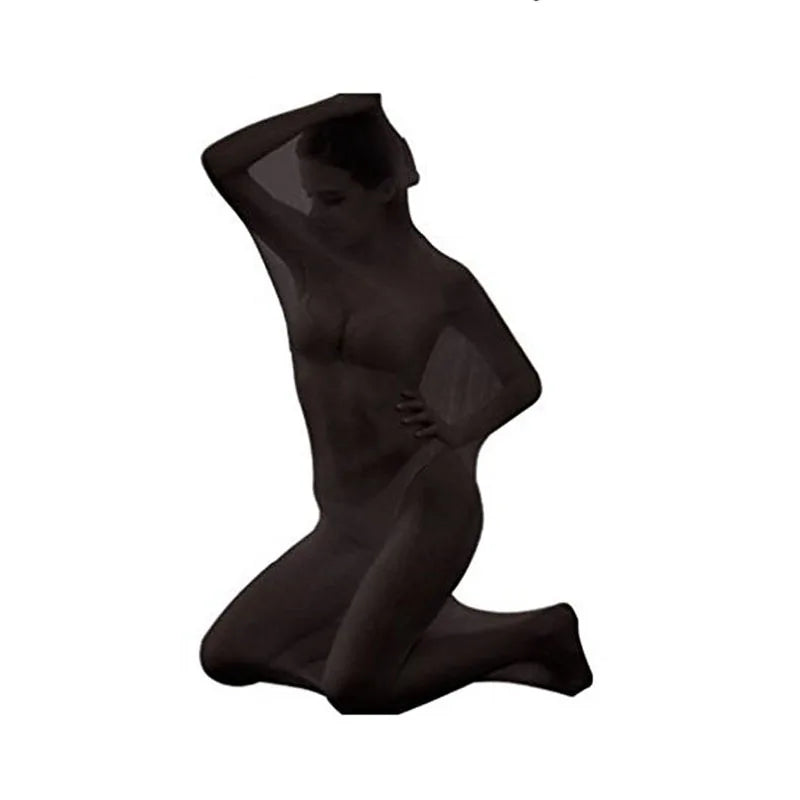 Bodystocking, pantimedias, lencería sexy BDSM transparente, medias de cuerpo entero con funda tipo saco
