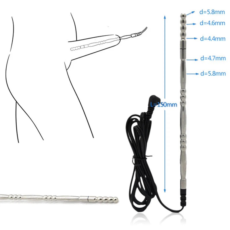 Medizinischer Elektroschock Penis Plug Männlicher Elektrostimulator Metall Harnröhrenkatheter Sounds Dilatator SM Sexspielzeug für Männer Masturbator
