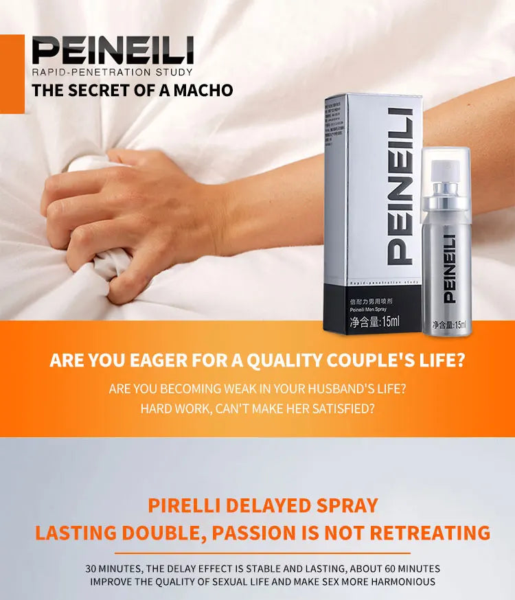 Sex-Verzögerungsspray für Männer, Penis, männliche äußere Anwendung, Anti-Vorzeitige Ejakulation, Sex-Produkte für Männer, Sexual-Verlängerungsspray, 15 ml
