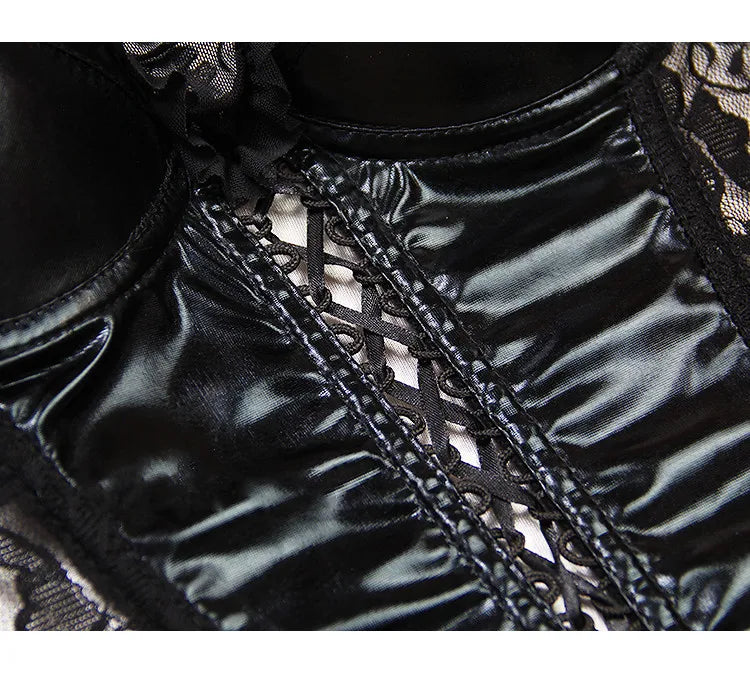 Damen Sexy Korsett Dessous Plus Size Hot Sexy Schwarzer Spitzen-BH Verstellbare Träger Korsett Top Weibliche schlanke Taille Bustier Mieder