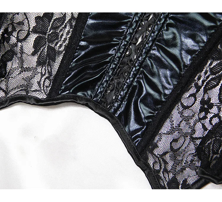 Damen Sexy Korsett Dessous Plus Size Hot Sexy Schwarzer Spitzen-BH Verstellbare Träger Korsett Top Weibliche schlanke Taille Bustier Mieder