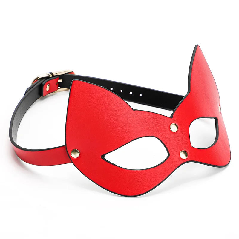 BDSM Maske Sexspielzeug für Frauen Bondage Fesseln Leder Sexy Cosplay Kaninchen Katzenohr Hasenmaske Maskerade Party Gesicht Cosplay