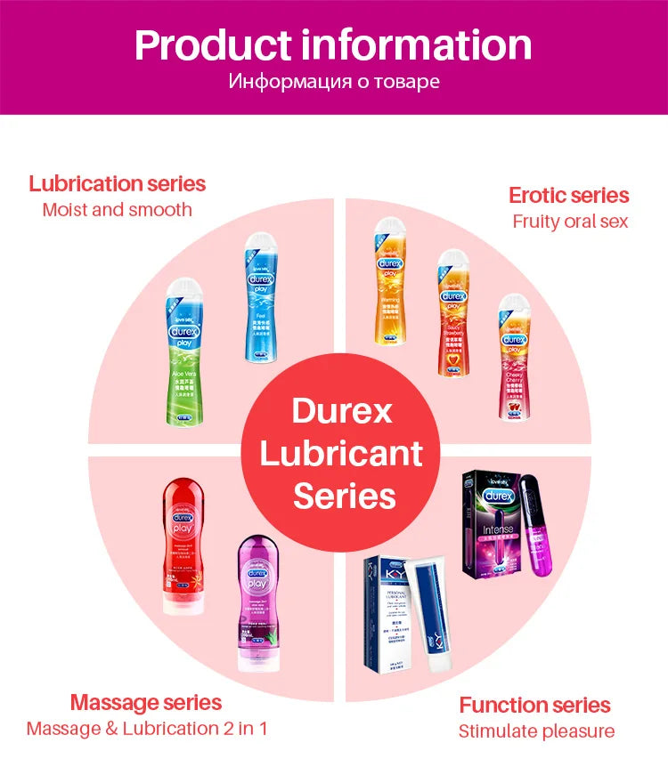 Durex 50 ml Gleitmittel auf Wasserbasis, Anal-Masturbations-Gleitmittel, Penis-Gel, Massageöl, Vaginal-Sexprodukte für Paare