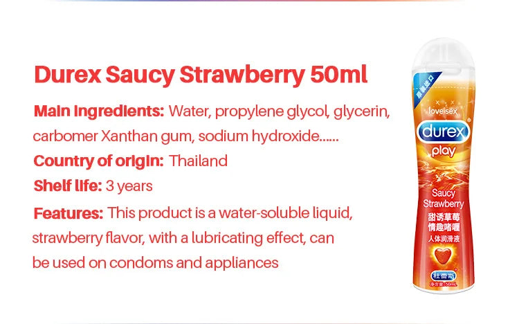 Durex 50 ml Gleitmittel auf Wasserbasis, Anal-Masturbations-Gleitmittel, Penis-Gel, Massageöl, Vaginal-Sexprodukte für Paare