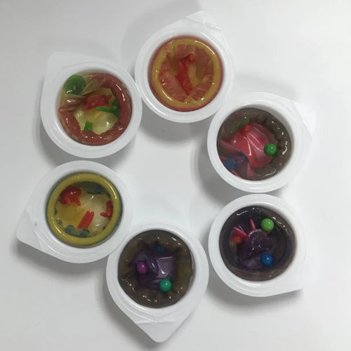 6 condones ultrafinos de látex para hombres que estimulan el punto G. Condones con puntos y estrías para estimular el orgasmo vaginal.