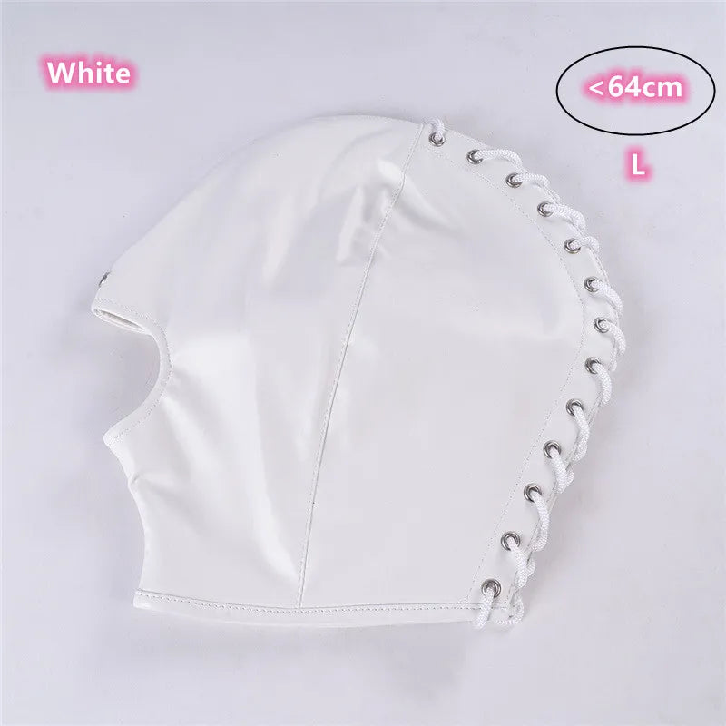 BDSM-Armbinder aus Leder, Zwangsjacke hinter dem Rücken, SM-Bondage-Handschuh, Sklavenhaubenmaske mit offenem Mund, Cosplay-Sexspielzeug für Erwachsene