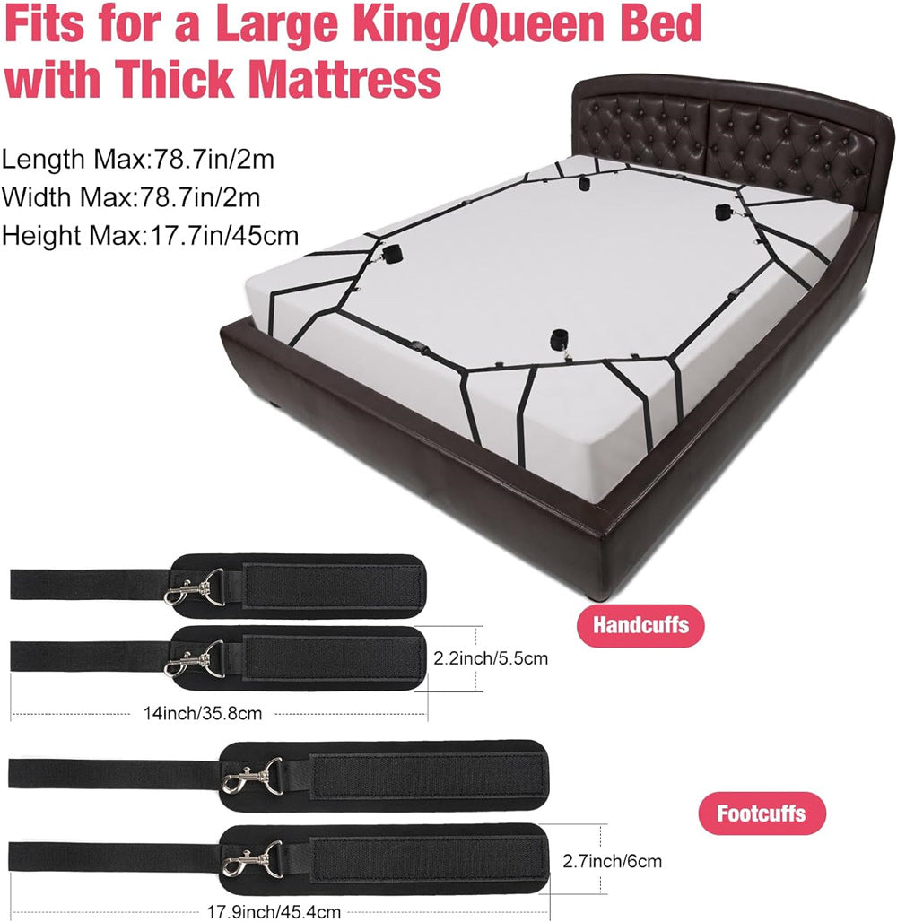 Esposas sexuales para ataduras de cama BDSM, esposas para tobillos, kit sexual sádico para esclavos SM, juego sexual para parejas, kit de herramientas para adultos mayores de 18 años, juguetes sexuales