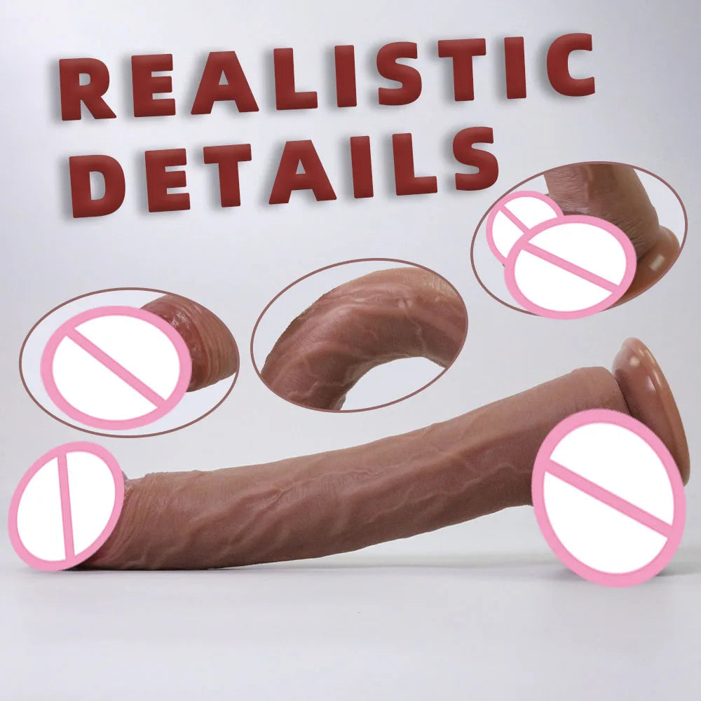 14,2 Zoll Realistisches Dildo-Sexspielzeug, Riesiger Dicker Dildo Wie Haut Mit Leistungsstarkem Saugnapf, Freihändiges, Realistisches Silikon-Sexspielzeug