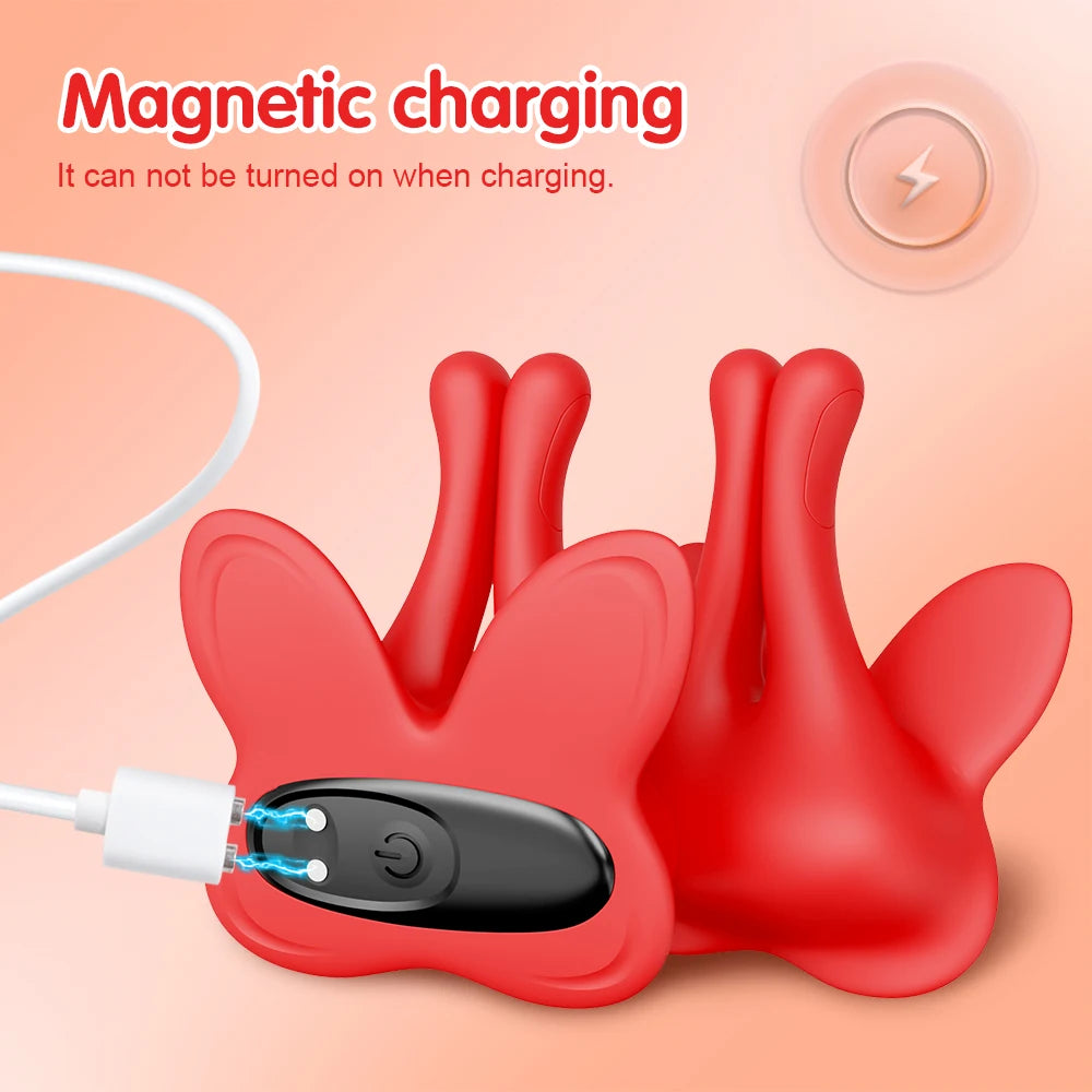 Pinzas vibradoras para pezones, estimulador de pezones con 9 modos de vibración, juguetes sexuales BDSM para adultos, para mujeres y parejas.