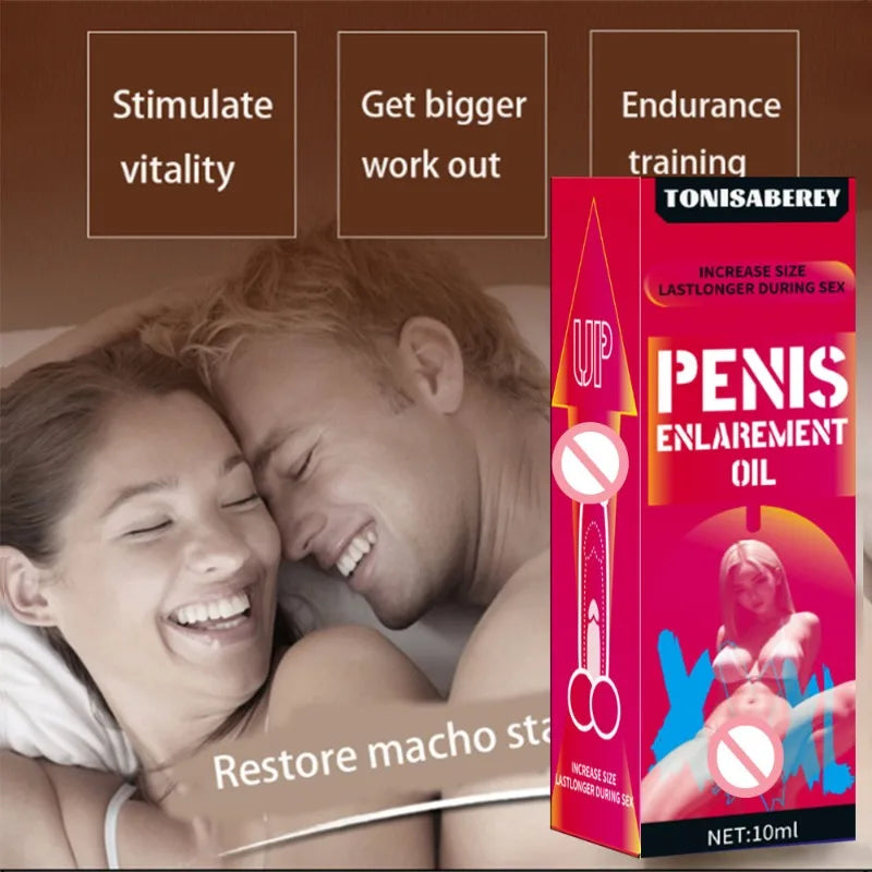 Aceite de masaje para pene masculino, erección duradera, alargamiento y engrosamiento del pene, potenciador del clímax, retardante del dopaje, juguete sexual para parejas, 10 ml