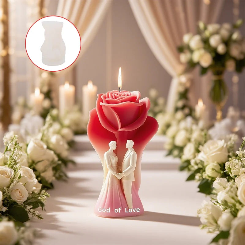 Romantic Rose Silicone Mold DIY Candle Wax Aroma Stone Craft Wedding Gift Home Decor Valentine Love Ornament