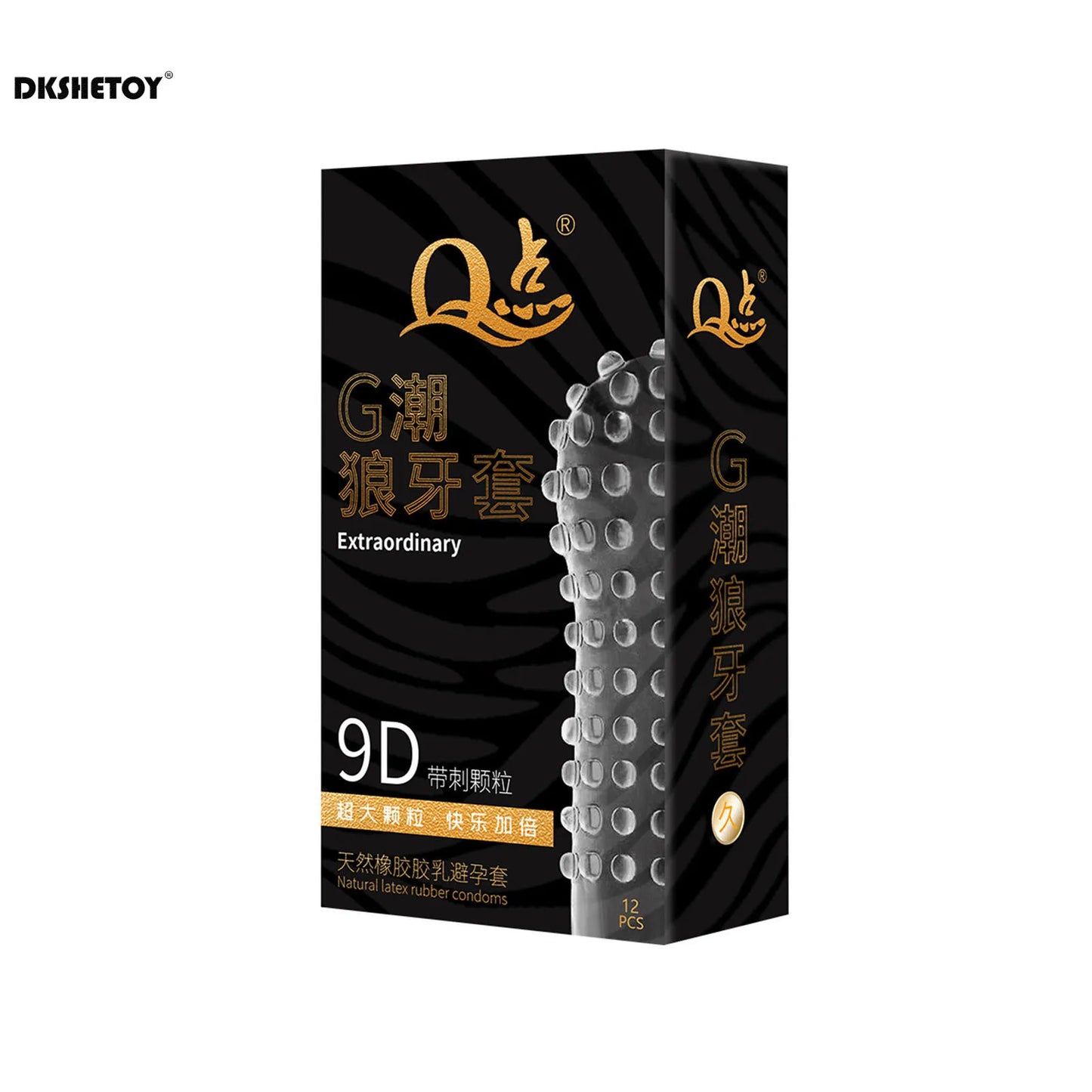 Condones 9D Big Dots para hombres que retrasan la eyaculación con picos de puntos y condones superlubricados con ácido hialurónico. Suministros para adultos mayores de 18 años.