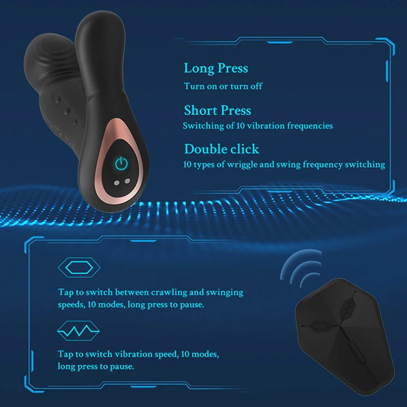 Masajeador de próstata masculino con vibración anal giratoria, masturbador masculino, estimulación del punto G, tapón anal, juguetes sexuales para hombres y parejas.