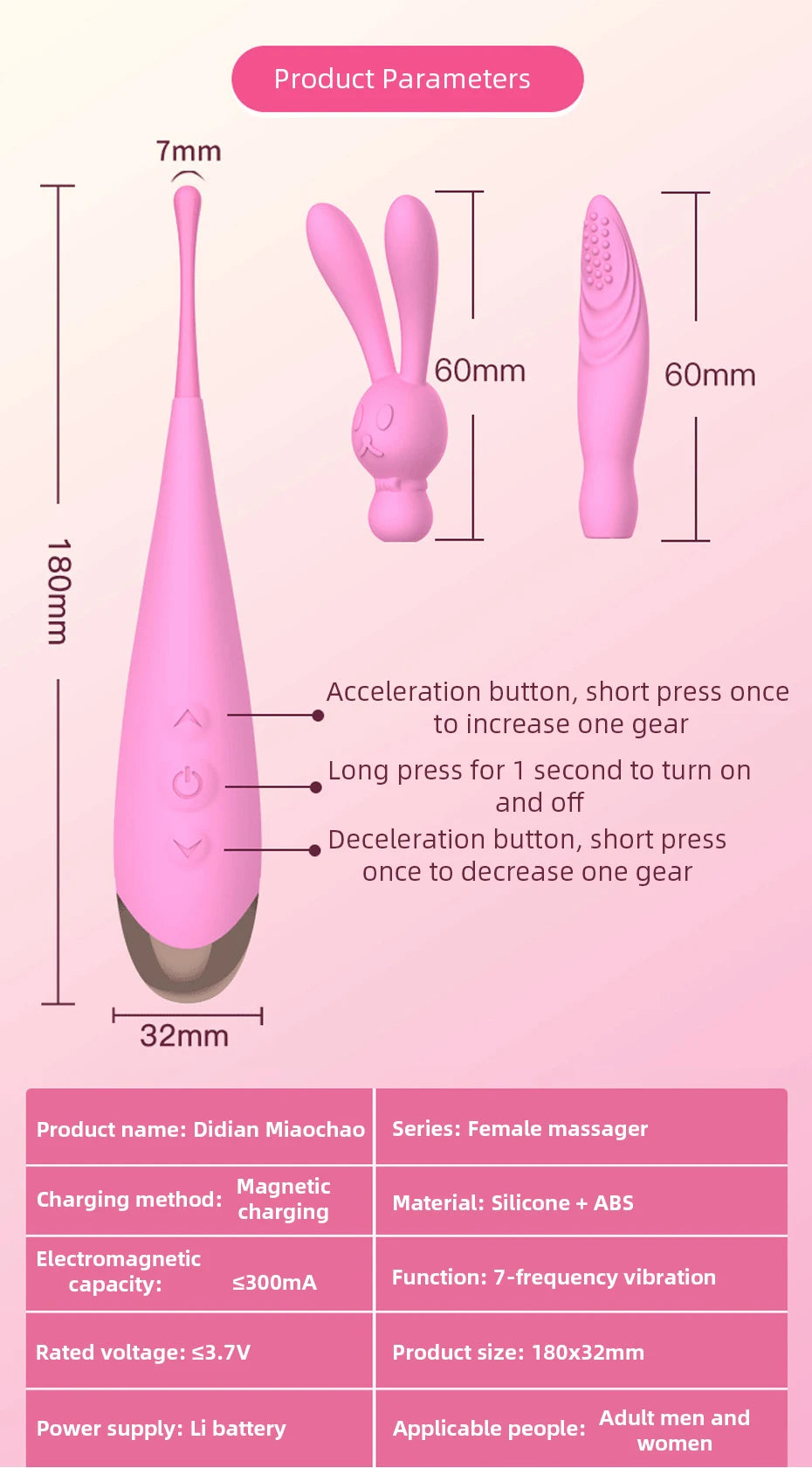 Vibrator 3 Köpfe 7 Frequenz Nippel Vagina Massager G-Punkt Klitoris Vergnügen Orgasmus Stimulator Sex Spielzeug für Frauen