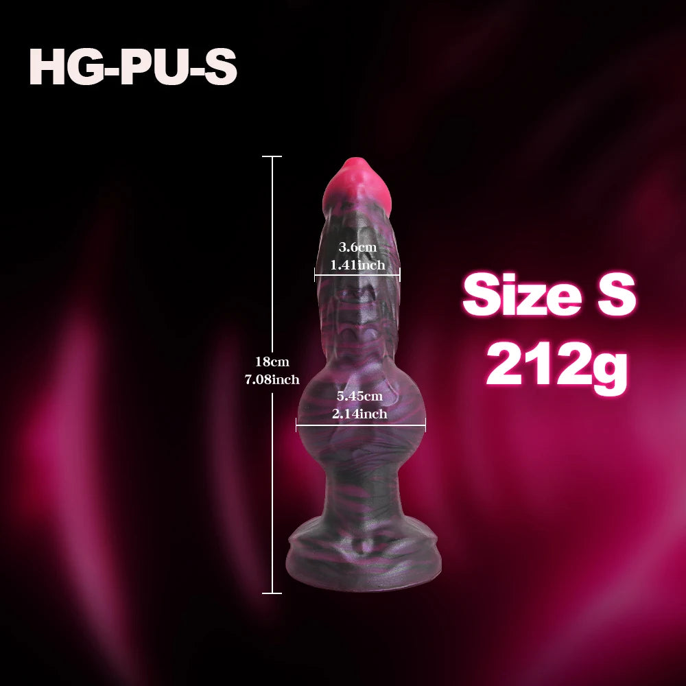 Consolador con forma de perro, tapón anal, pene grande y grueso, silicona líquida, para mujeres y hombres, estimulador del punto G y la próstata, productos para adultos para juegos previos.