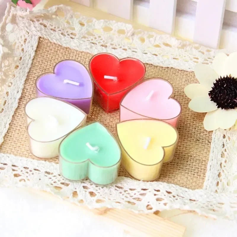 9 Creative Heart-shaped Candles/set Romantic Birthday Candles Lover Candles Dinner Proposal Scene Candles