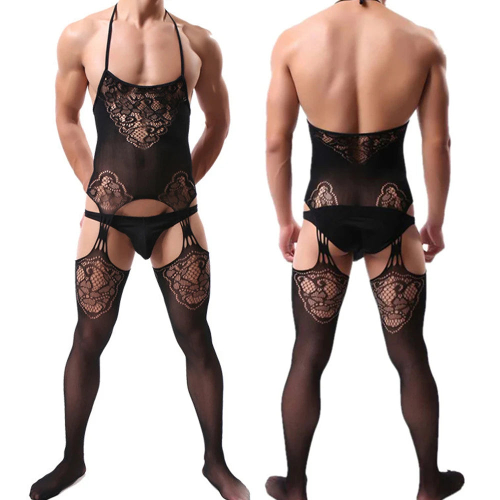 Juguete sexual sexy para parejas adultas 2025, lencería de rejilla para hombre, monos, babydoll transparente para hombre, ropa de dormir, ropa interior porno para caballeros.