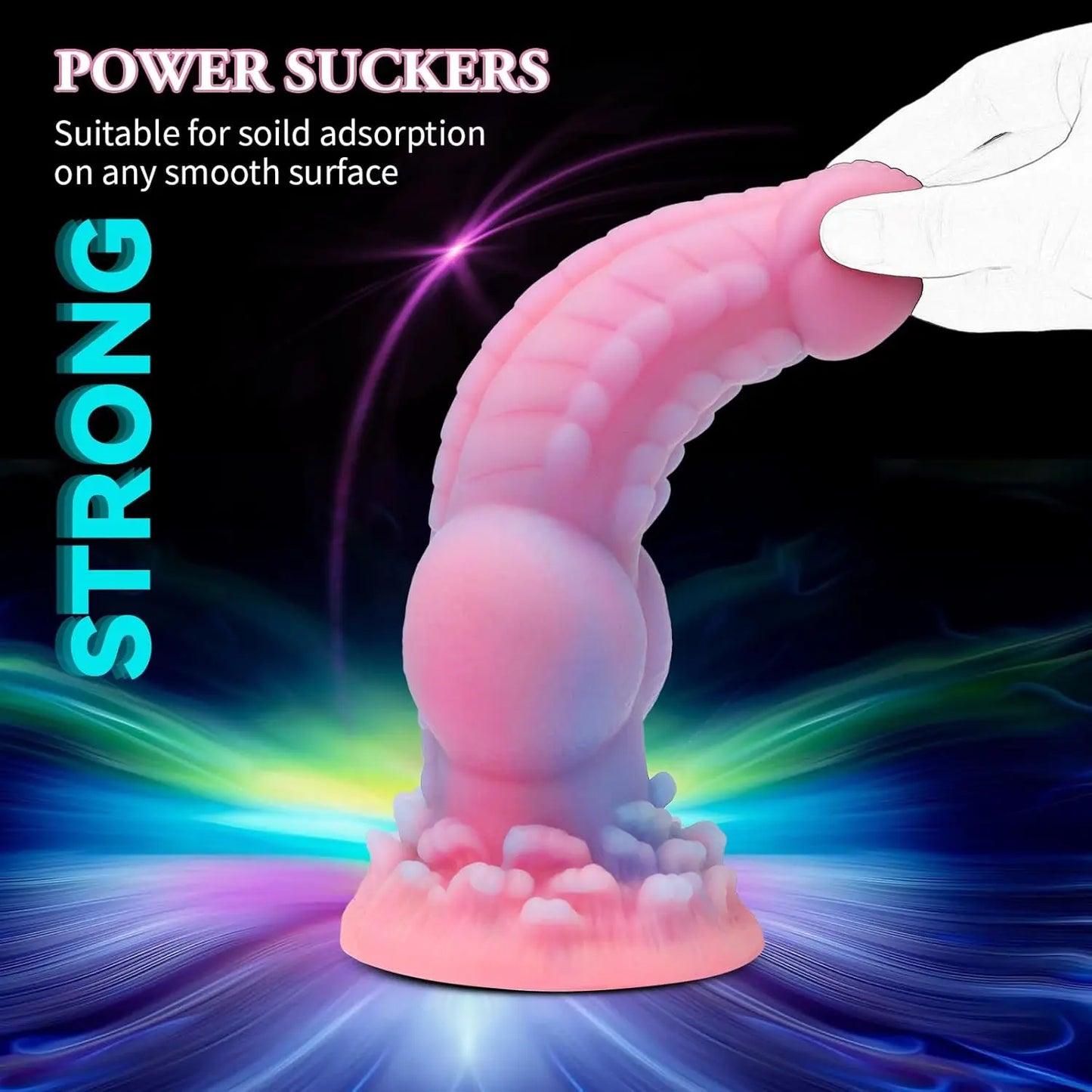 Realistischer Hundedildo, 21,6 cm, Fantasy-Monsterdildos, leuchtendes Silikon, dicker rosa Dildo, Analspielzeug mit Saugnapf für Frauen und Männer