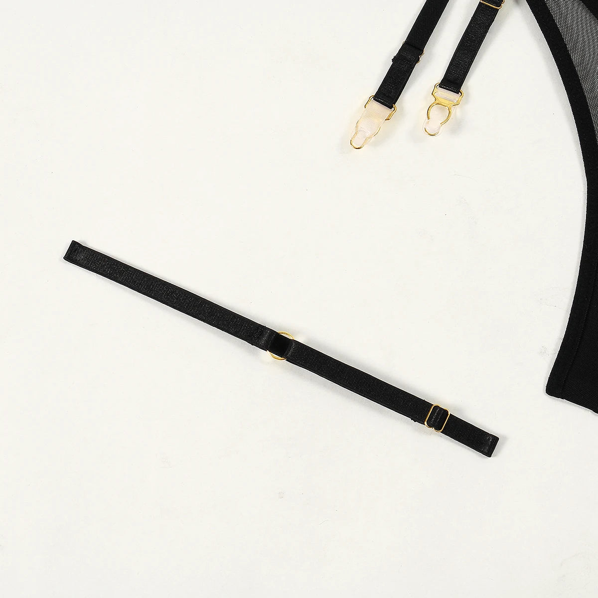 Conjunto de lencería erótica de cuatro piezas con copa triangular, sexy, de malla transparente, novedad de verano de 2024