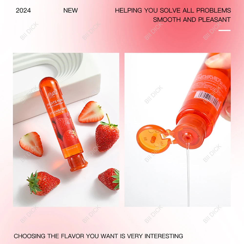 Gleitmittel mit Erdbeergeschmack, Sex-Gleitmittel, Gleitmittel auf Wasserbasis, Oralsex, Analsex, Masturbation, fruchtiges Gleitmittel, 30 ml