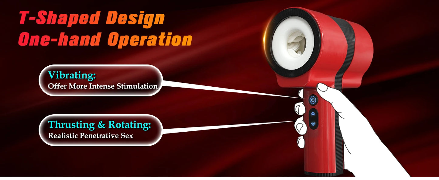 Masturbador masculino, juguetes sexuales para adultos para hombres, máquina sexual automática de empuje, vibrador giratorio para mamadas, masturbador, vibrador para pene.