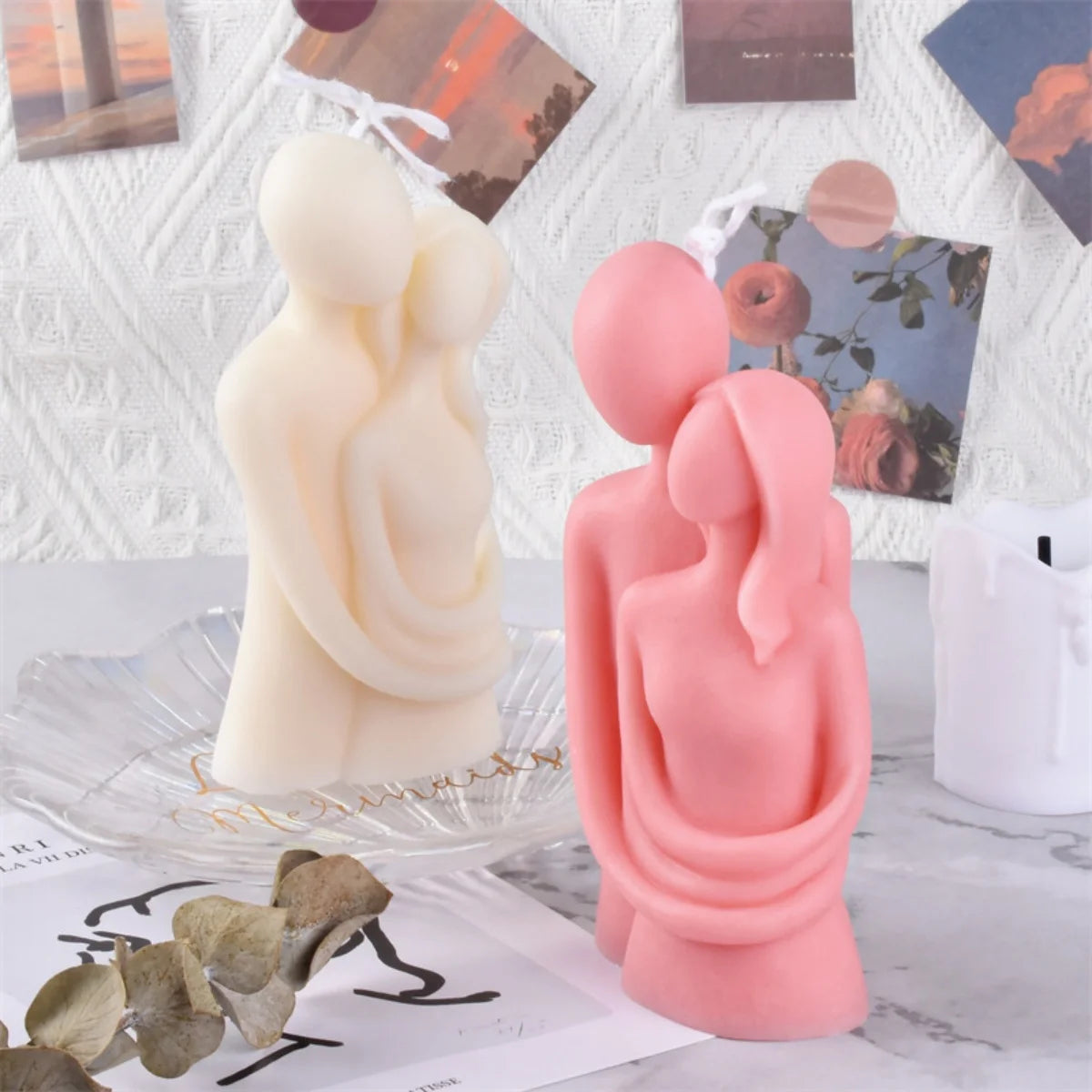 3D Embracing Men Women Scented Candle Simple Couple Lover Body Soy Wax Aroma Candle Home Wedding Supplies Unique Festive Gifts
