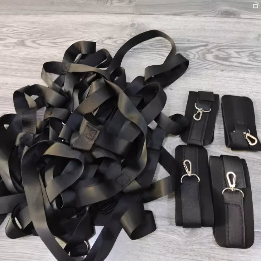 Esposas sexuales para ataduras de cama BDSM, esposas para tobillos, kit sexual sádico para esclavos SM, juego sexual para parejas, kit de herramientas para adultos mayores de 18 años, juguetes sexuales