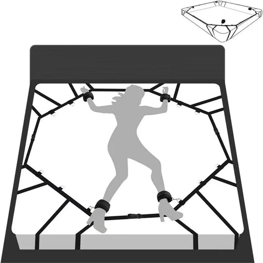 Esposas sexuales para ataduras de cama BDSM, esposas para tobillos, kit sexual sádico para esclavos SM, juego sexual para parejas, kit de herramientas para adultos mayores de 18 años, juguetes sexuales