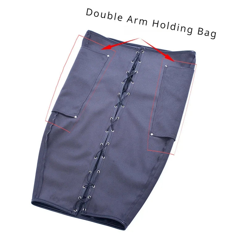 Restricciones de esclavitud BDSM, juego para adultos, juguetes eróticos, esposas de cuero para brazos, camisa de fuerza sexy, juguetes sexuales para mujeres, leggings de encarcelamiento