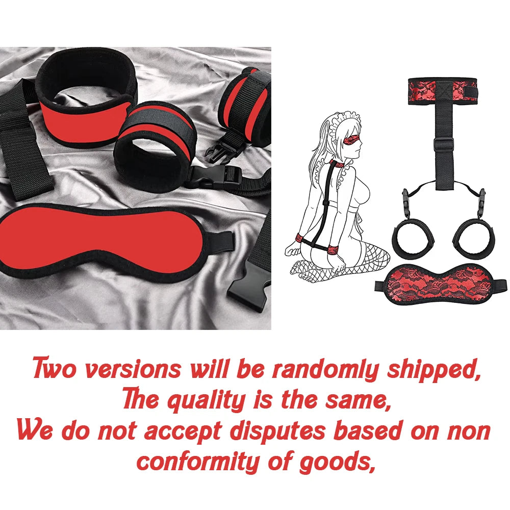 Kits de juguetes sexuales BDSM para adultos, juegos eróticos, máscara de bondage, esposas de plumas, esposas de tobillo y ataduras para parejas, accesorios sexuales para mayores de 18 años.