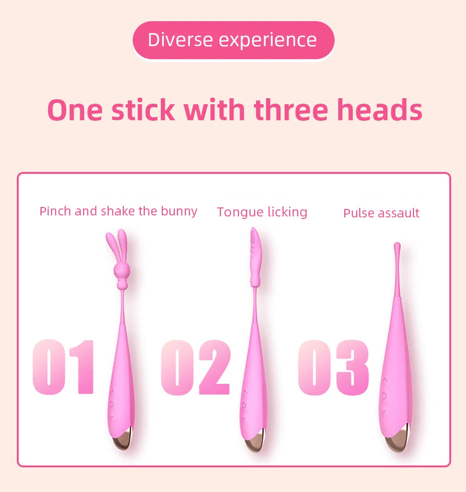 Vibrator 3 Köpfe 7 Frequenz Nippel Vagina Massager G-Punkt Klitoris Vergnügen Orgasmus Stimulator Sex Spielzeug für Frauen