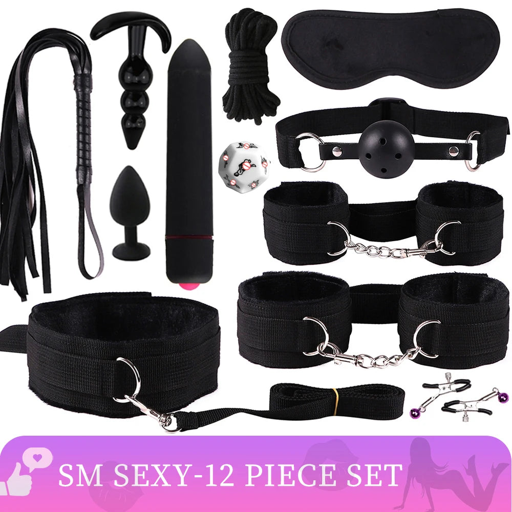 Kits sexys BDSM, peluches, bondage, esposas, juegos sexuales, látigo, mordaza, juguetes para adultos, accesorios exóticos, juguetes sexuales para parejas