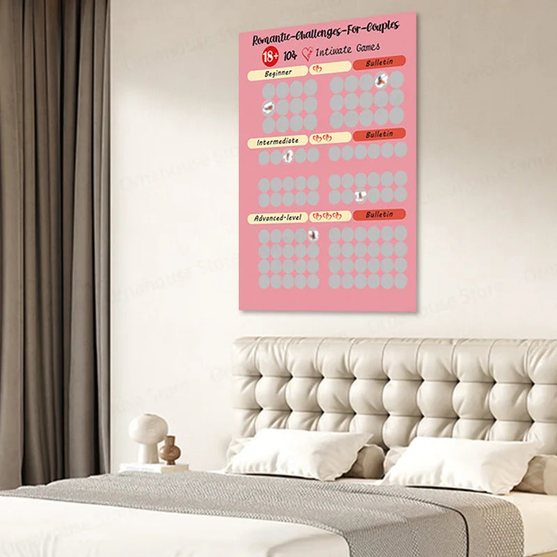 ¡Desafío de intimidad para parejas, edición avanzada! ¡104 carteles íntimos sorpresa para rascar para parejas!