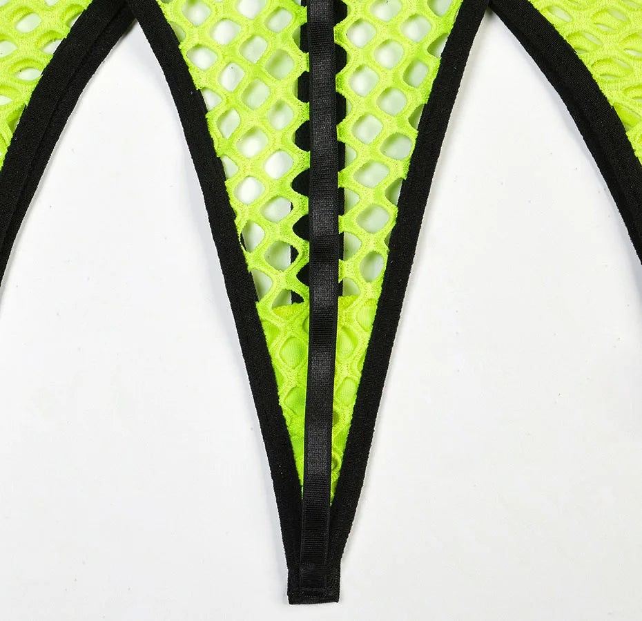 Conjunto de lencería sexy JSY para mujer, ropa interior corporal, camisón de malla transparente, ropa de dormir, lencería erótica, disfraces porno