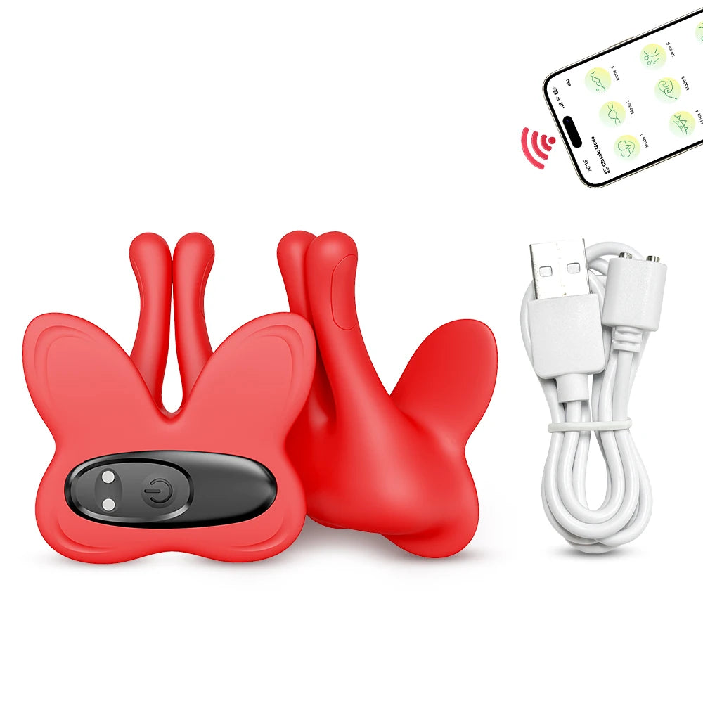 Pinzas vibradoras para pezones, estimulador de pezones con 9 modos de vibración, juguetes sexuales BDSM para adultos, para mujeres y parejas.