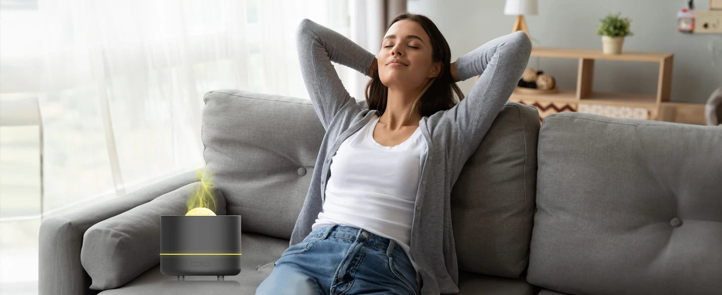 2025 New Model Starry Sky Projection Aroma Diffuser USB Plug-in Seven-color Romantic Atmosphere Lamp Humidifier