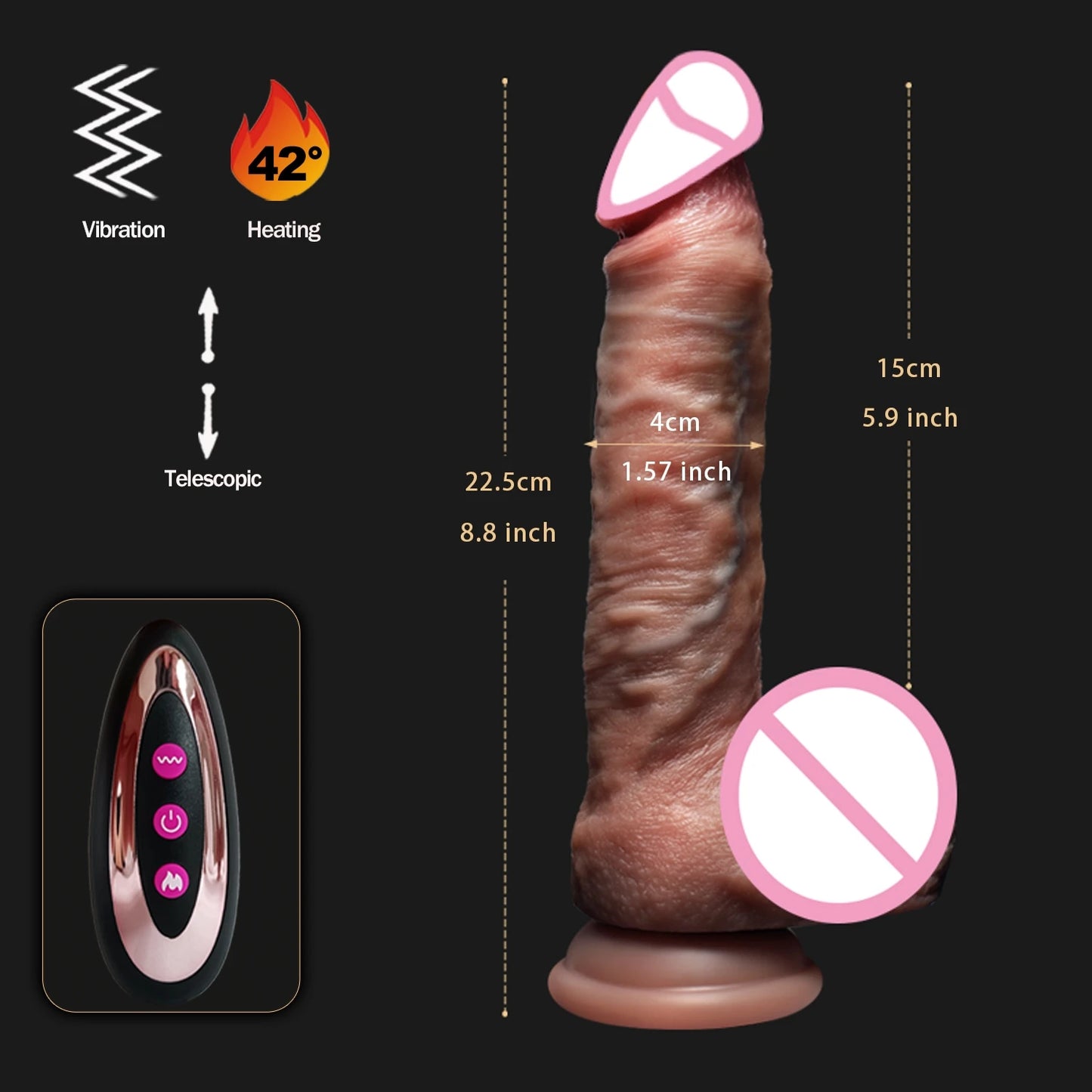 Consolador vibrador telescópico para mujer, de silicona, con punto G, realista, vibrador para masturbación, juguetes eróticos para adultos.
