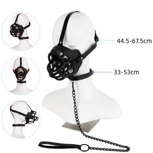 BDSM-Gesichtsmaske aus hohlem Netzgewebe mit offenem Mund und Ballknebel für Fetisch-Sklaven für Paare, Spiele für Erwachsene, Bondage-Fesseln, Cosplay-Sexspielzeug