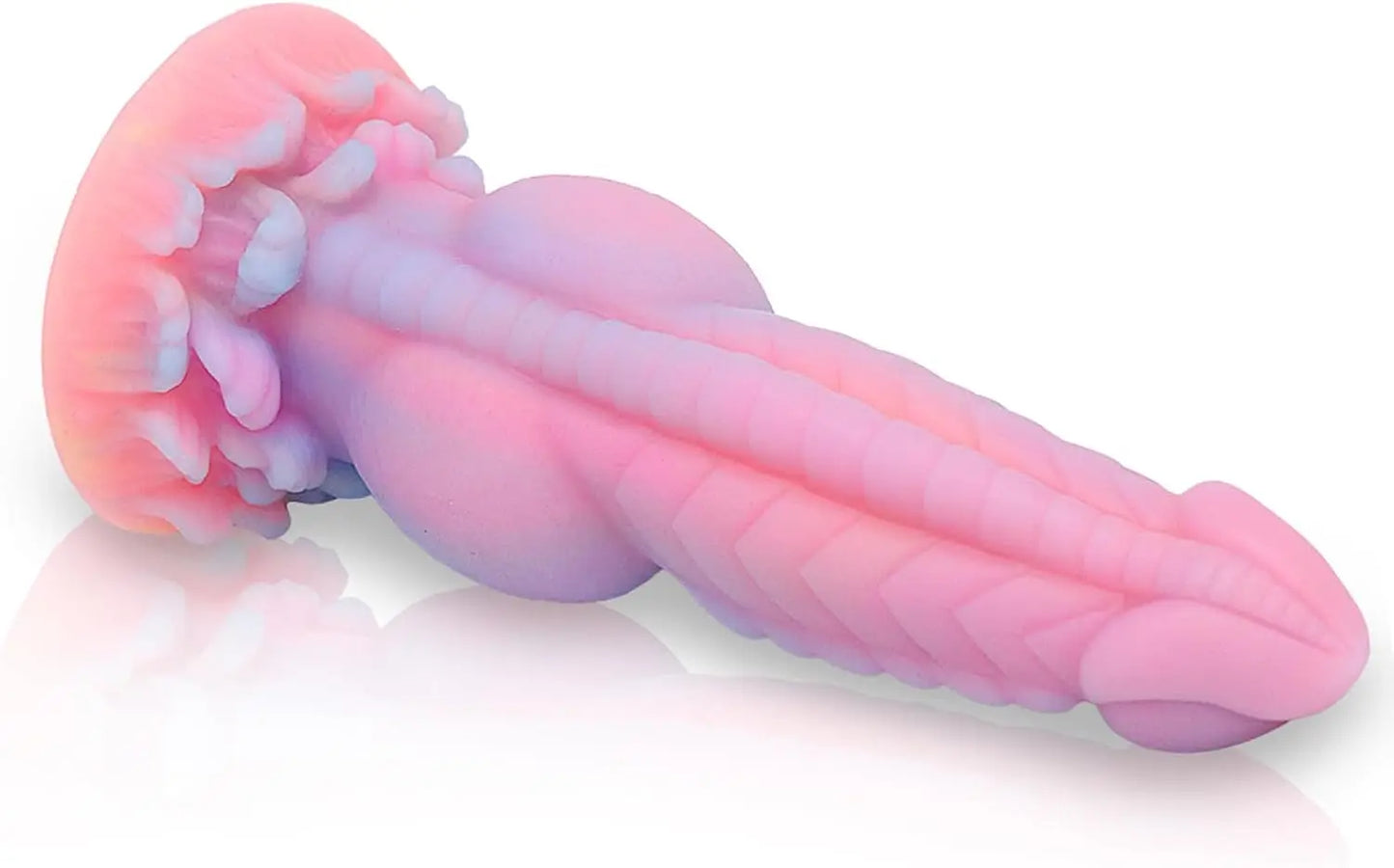 Realistischer Hundedildo, 21,6 cm, Fantasy-Monsterdildos, leuchtendes Silikon, dicker rosa Dildo, Analspielzeug mit Saugnapf für Frauen und Männer