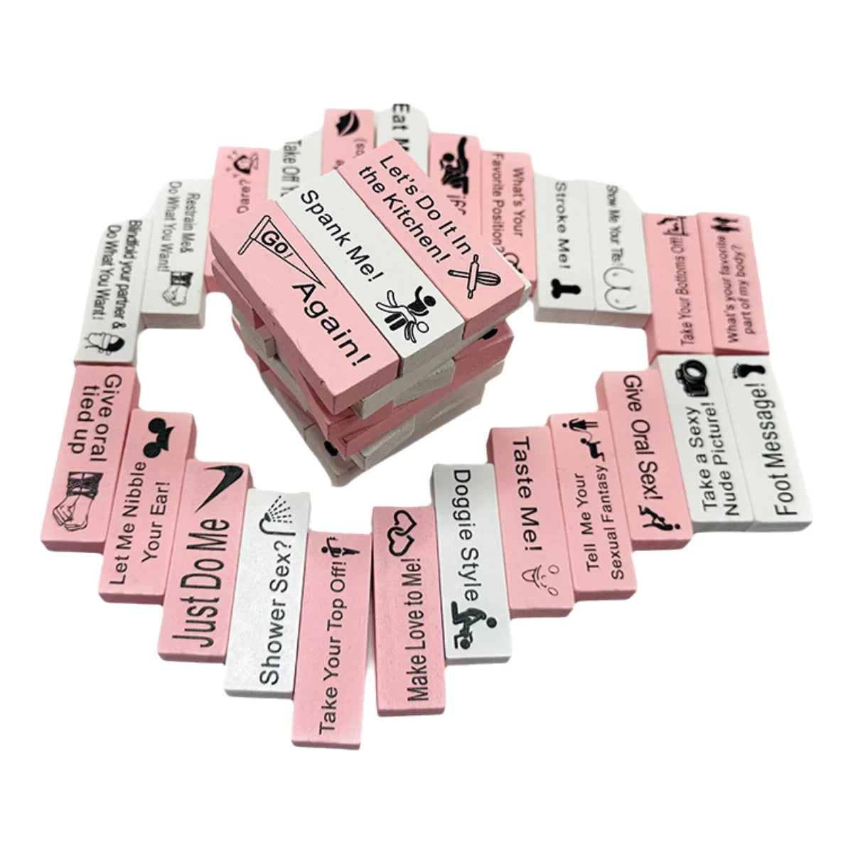 Juego de bloques sexuales de 48 piezas para adultos, juguetes sexuales, torre de bloques de madera, juego de parejas, San Valentín, juegos de apilamiento, producto SM
