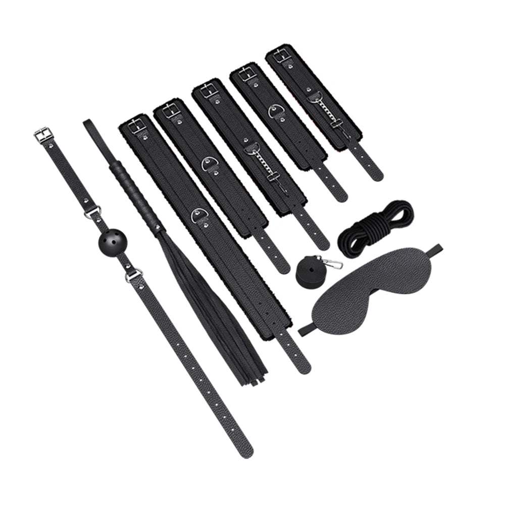 Kit de ataduras para cama con correas ajustables BDSM para parejas, esposas y tobilleras, juego de bondage SM, juguetes sexuales para adultos