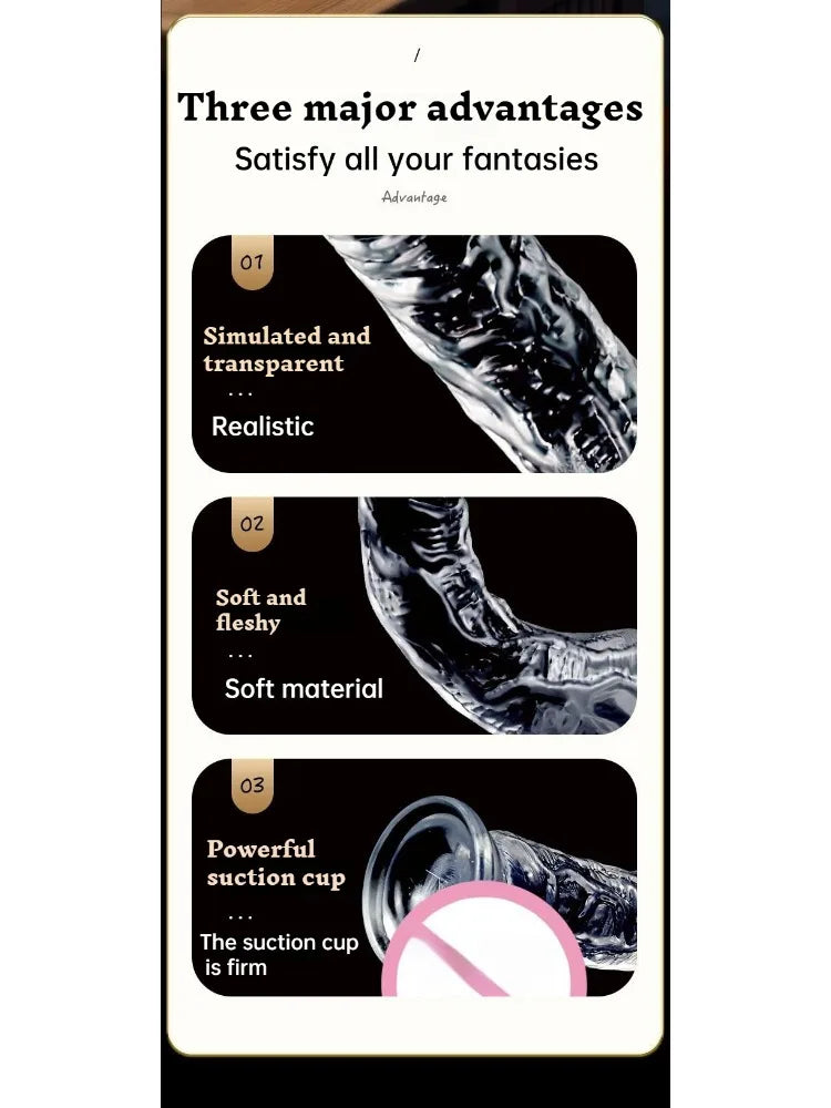 Consolador realista con ventosa para mujer, juguete sexual para adultos, masturbación anal vaginal, pene, consolador