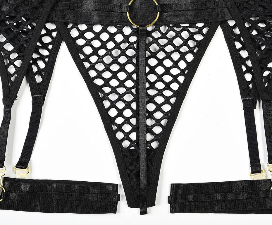 Conjunto de lencería sexy JSY para mujer, ropa interior corporal, camisón de malla transparente, ropa de dormir, lencería erótica, disfraces porno