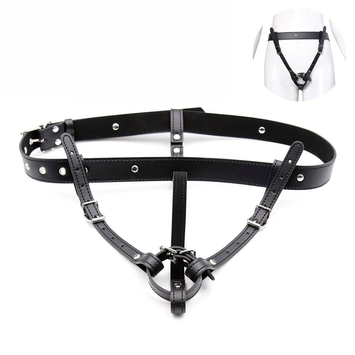Soporte para vibrador BDSM, vibrador de bondage, juguetes sexuales de cuero, arnés con correa, cinturón de castidad para orgasmos forzados, para juegos de adultos.