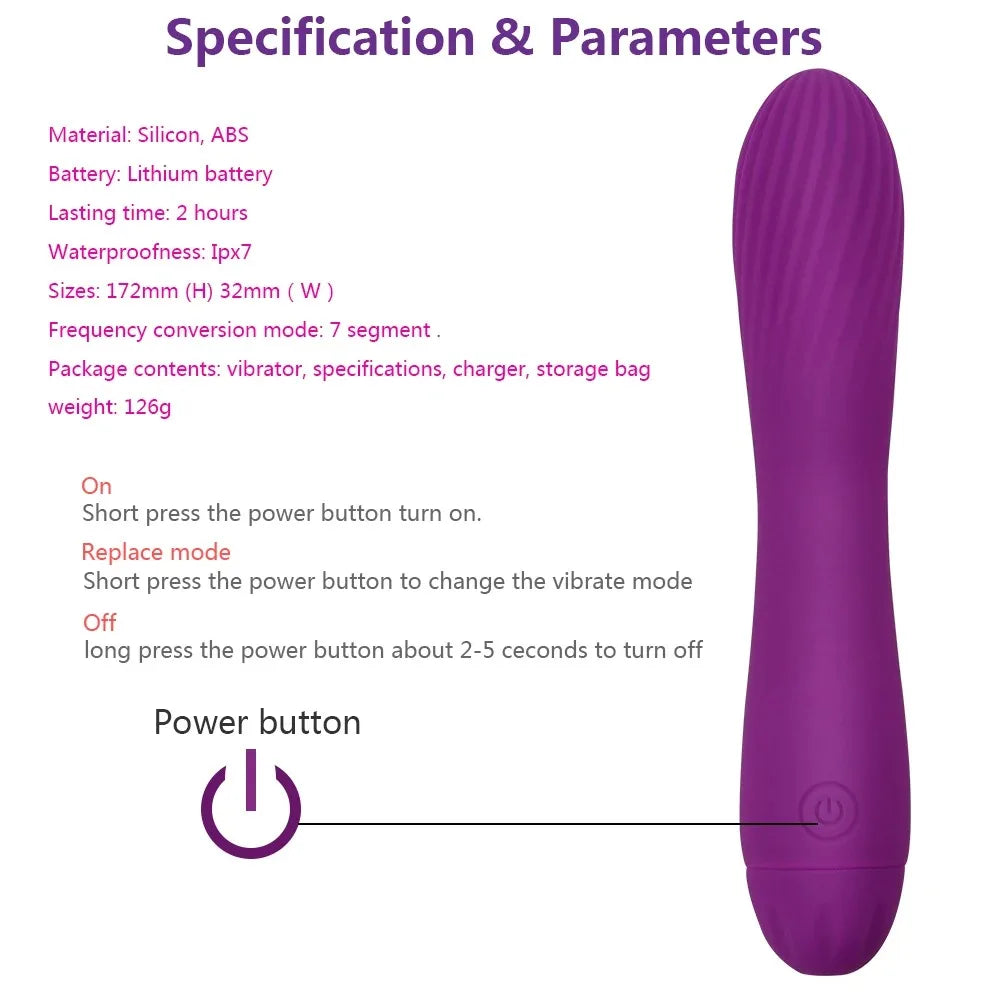 Vibrador potente para punto G, vibrador AV, consolador recargable, masajeador, estimulador de clítoris, masturbación, juguete sexual erótico para mujeres.