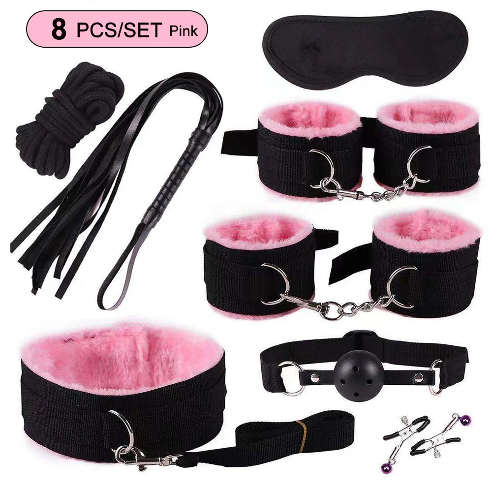 Kits sexys BDSM, peluches, bondage, esposas, juegos sexuales, látigo, mordaza, juguetes para adultos, accesorios exóticos, juguetes sexuales para parejas