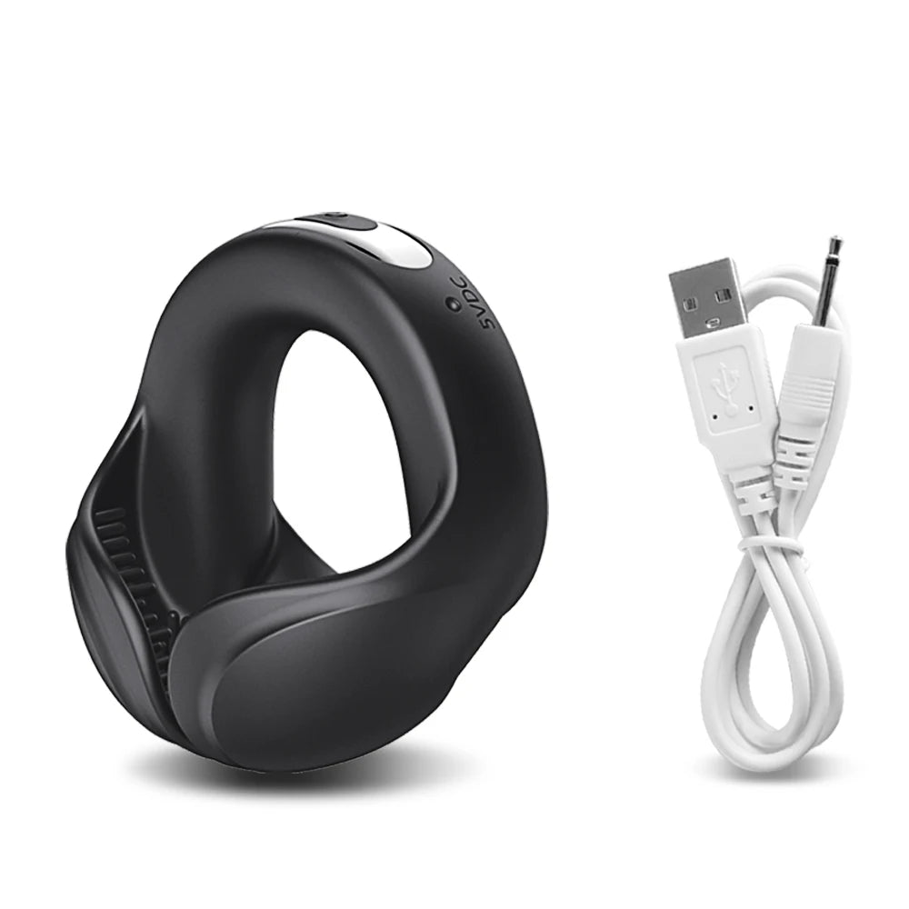 Anillo vibrador para el pene, juguetes sexuales para hombres, retardante de la eyaculación, castidad, masajeador de testículos, vibradores para adultos mayores de 18 años.